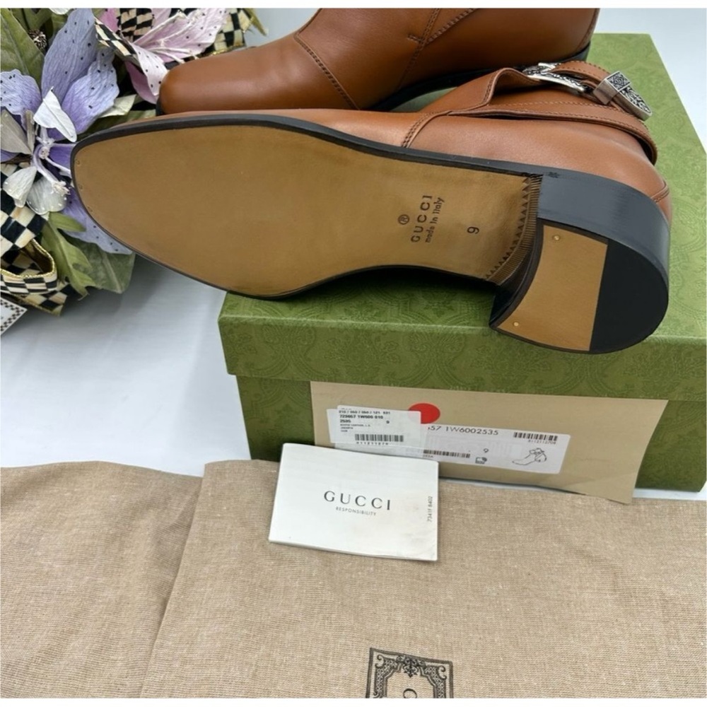 Gucci, leather ankle boots size 9, made in Italy - Picture 5 of 7